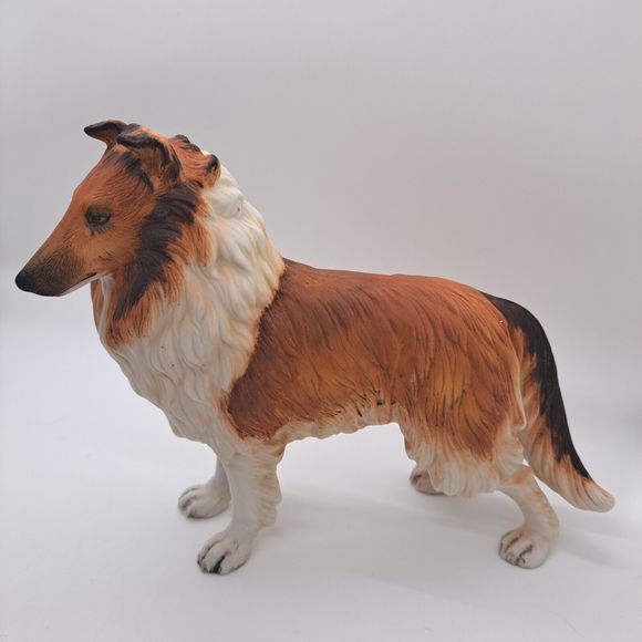 PORCELAIN FIGURINE COLLIE DOG Andrea by Sadek collectible Farm Puppy Pet - Picture 1 of 16